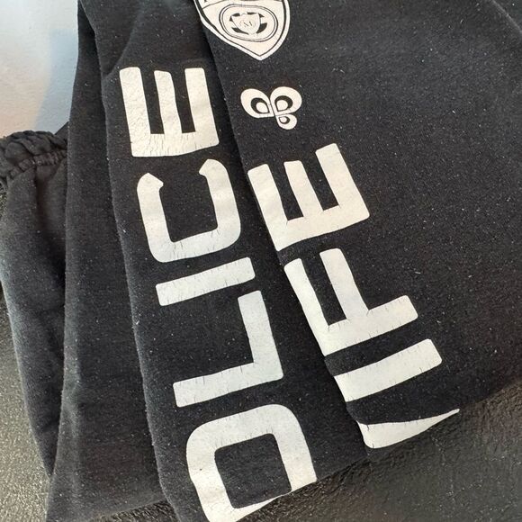 Police Wife Sweatpants! Perfect accessory for any first wife, black joggers. Lg - Picture 2 of 9